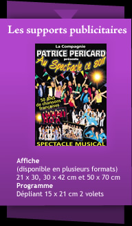Compagnie patrice Pericard : spectacle de variétés, orchestre, chansons Françaises, opérette, comédie musicale